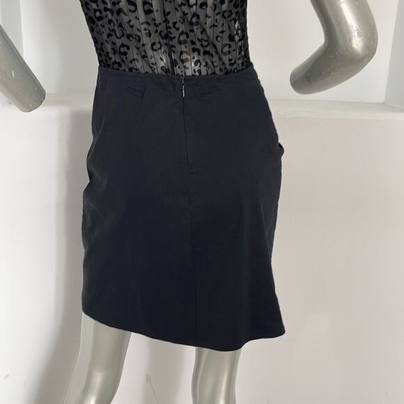 A.L.C. Black Mini Skirt Asymmetrical Ruching Construction  with U-ring Detail - Picture 10 of 11